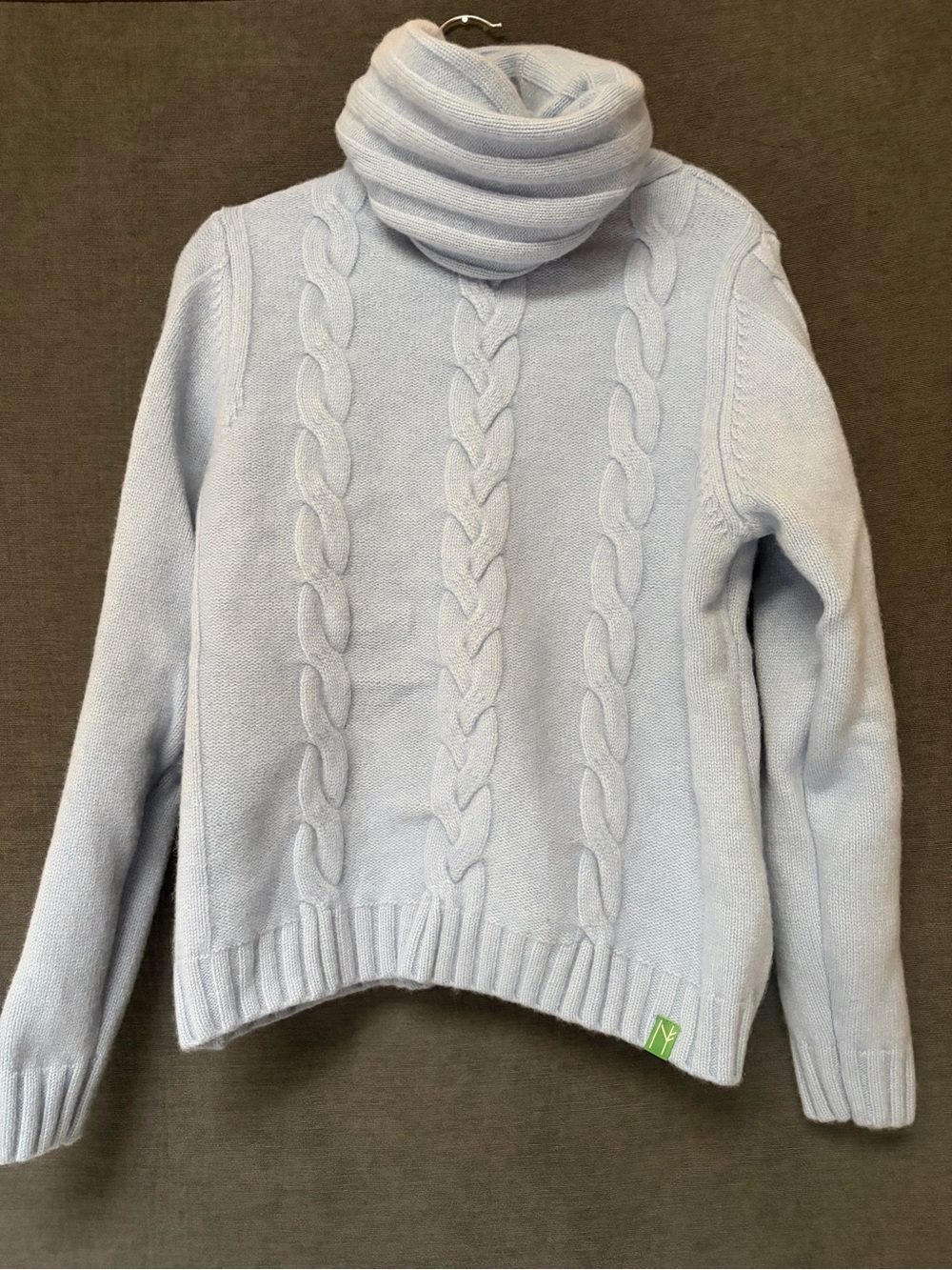 Cozy Cable-Knit Light Blue Turtleneck Sweater